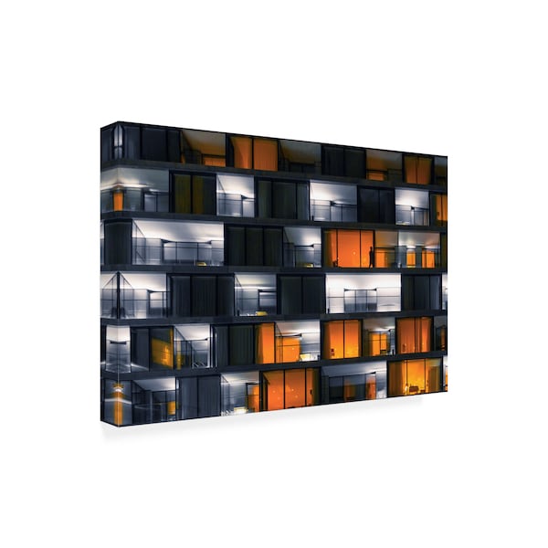 Rob Li 'Window Night' Canvas Art,16x24